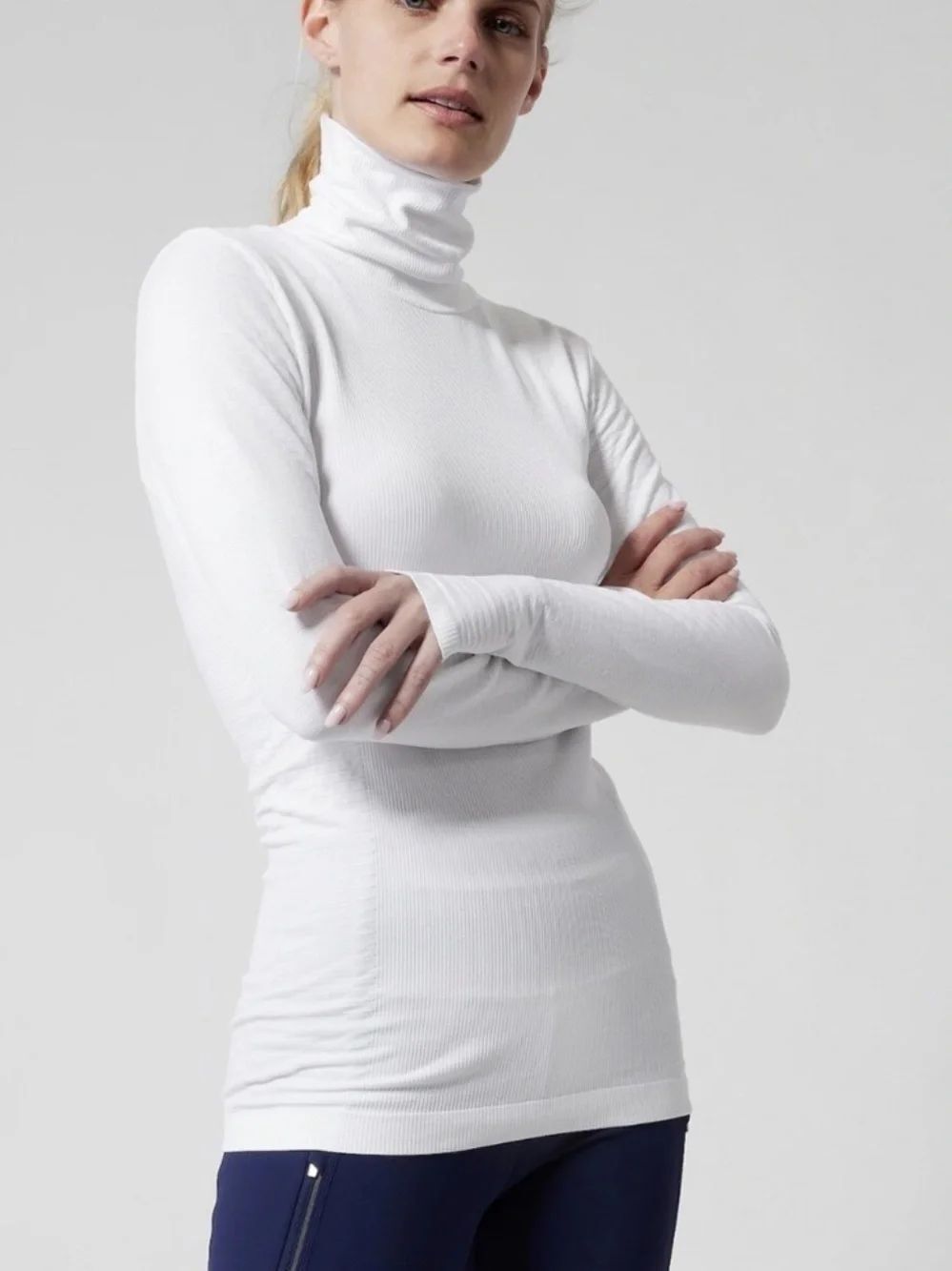 Athleta Flurry Blizzard Rib Turtleneck Shirt Women’s Large